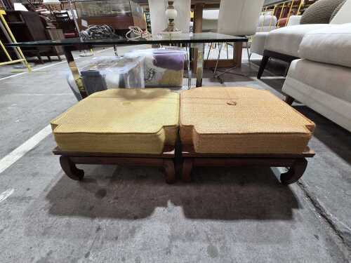Two timber footstools