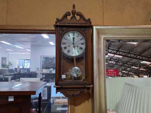 Unique timber 31 day wind up wall clock