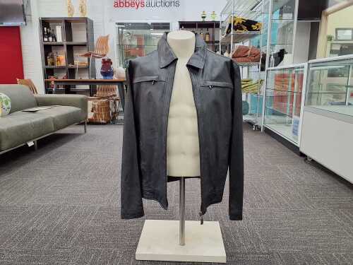 Huski black leather jacket