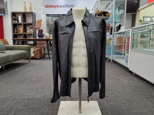 Huski black leather jacket