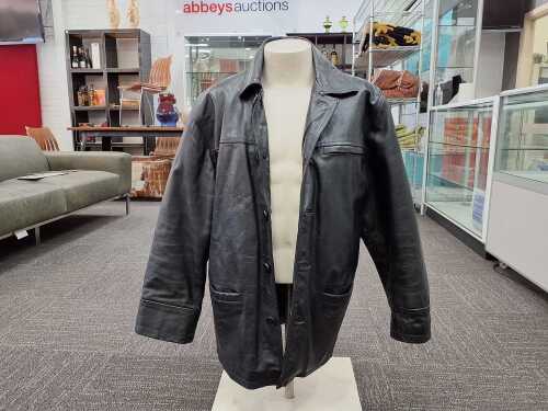 Akaso black leather jacket