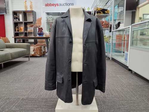 Giorgio Safarri Italy black leather jacket