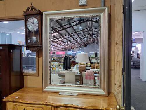 Rectangular framed mirror