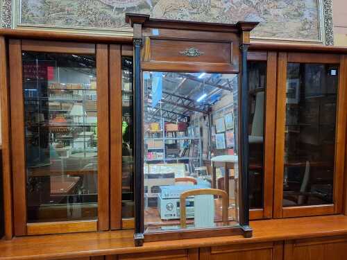 Timber-framed wall mirror