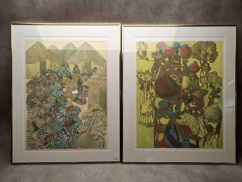 Jane Lee, Zulu and Lesotho (2). Pair of editioned etchings on paper
