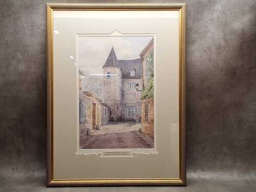 Peter Dunne (1929-) Afternoon's Last Light, Senlis, France. Watercolour on paper
