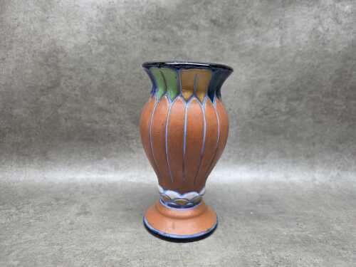 Amphora ceramic vase with scale and petal design