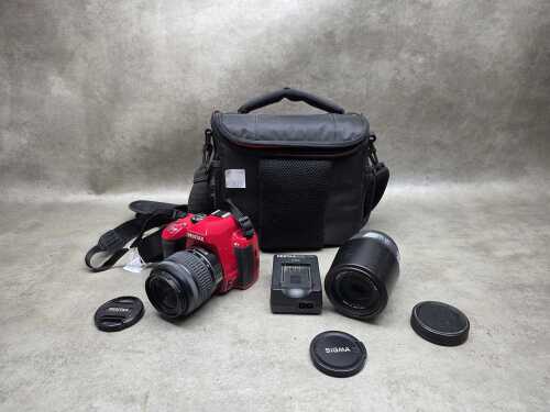 Pentax K-r digital SLR camera in red