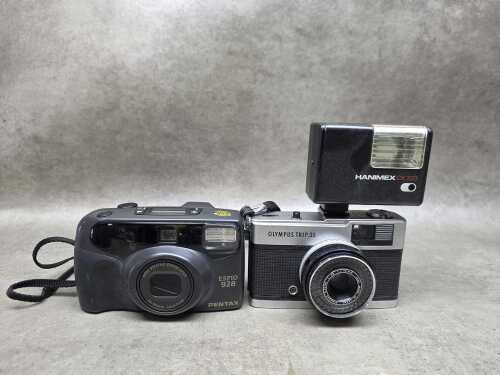 .Olympus and Pentax film cameras