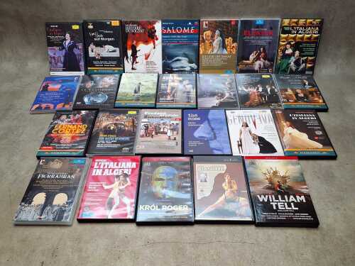 Twenty-five Opera DVDs, including Opus Arte and Deutsche Grammophon