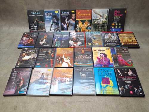 Twenty-five opera DVDs, including Art Haus, Erato, Decca