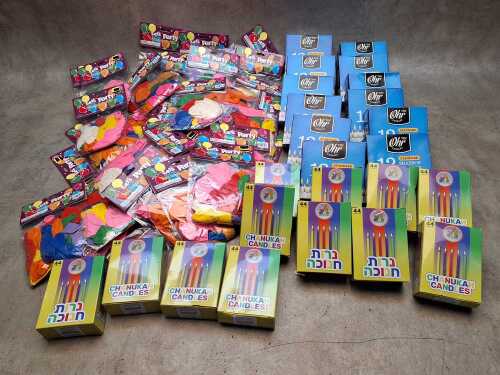 Candles and balloons. NEW STOCK