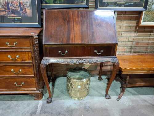 Chippendale-style mahogany bureau