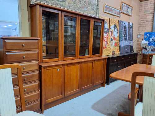 Mid-century timber display cabinet