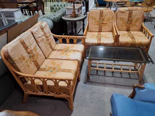 Cane four-piece lounge suite