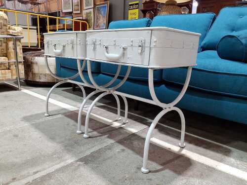 Pair of suitcase side tables