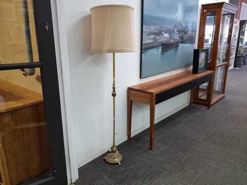 Brass standard lamp with twisted pole detail