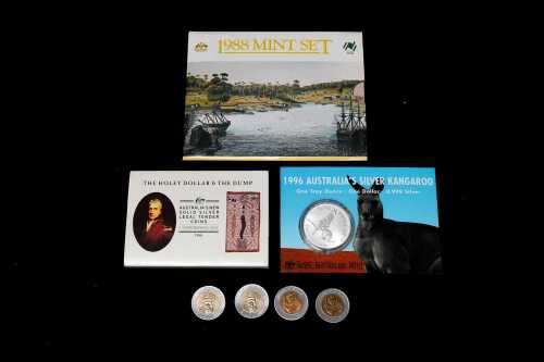 Group of Australian decimal coins, one ounce silver.