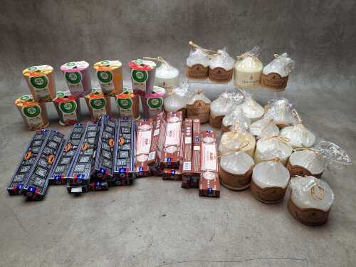 Candles and incense. NEW STOCK