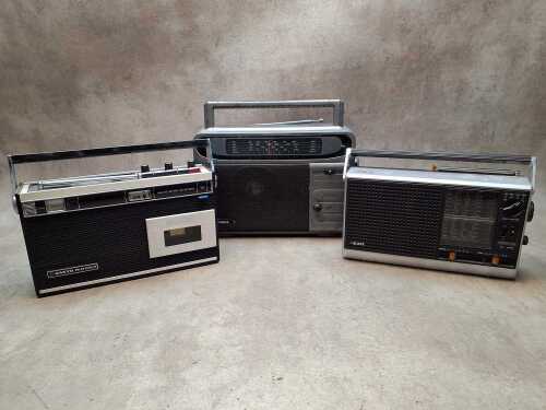 Three portable radios