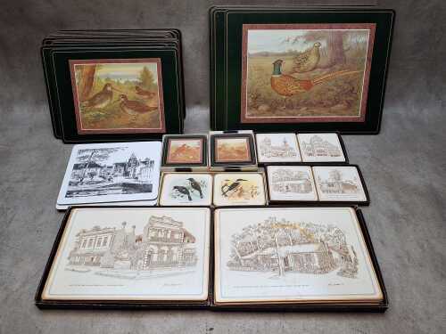 Group of placemats and coasters, including Pimpernel 'Game Birds'