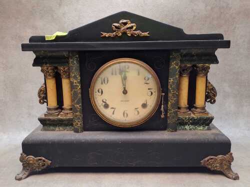 Gilbert mantle clock with faux-marble