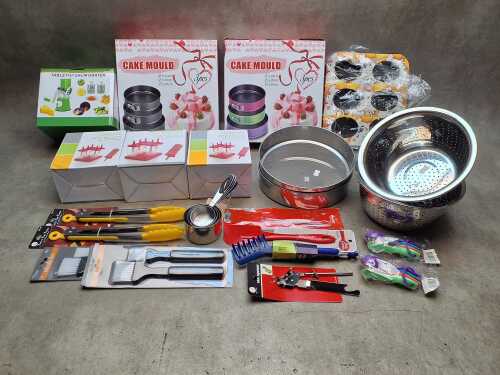 Kitchenware and baking items. NEW STOCK