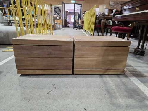 Pair of Ethnicraft single-drawer cabinets