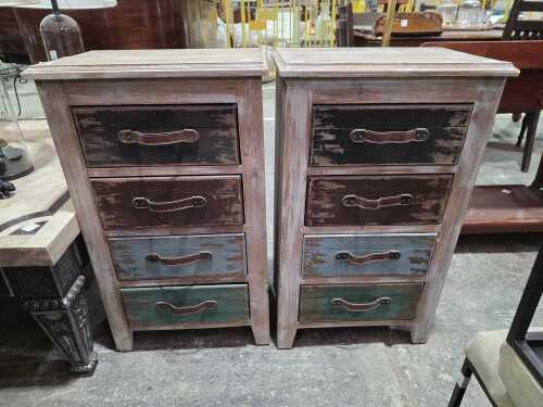 Pair of four-drawer cabinets