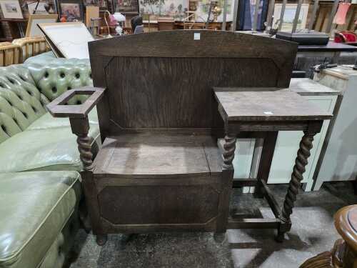 Timber telephone seat with side table