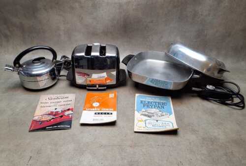 Three vintage appliances including Sunbeam 'Toastermatic'