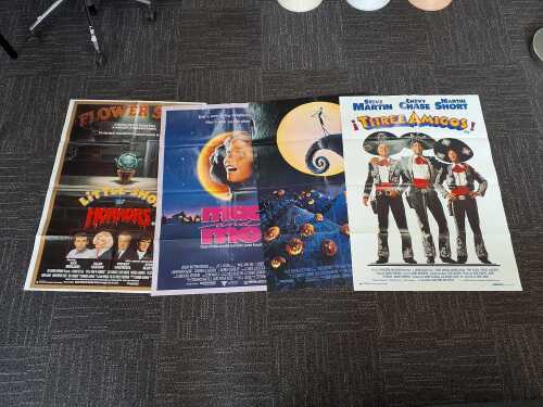 Four LARGE movie posters, including The Nightmare Before Christmas