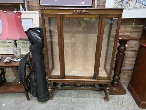 Carved timber display cabinet