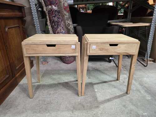 Pair of timber bedside tables