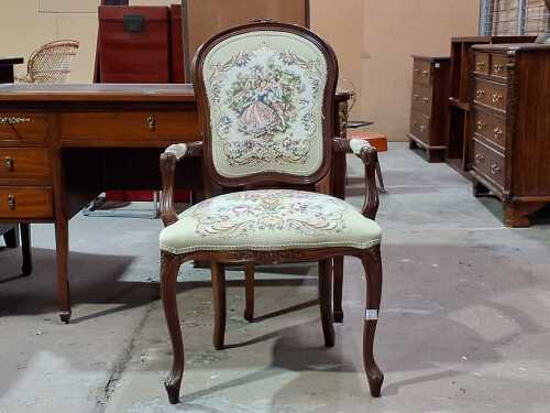 Needlework upholstered armchair