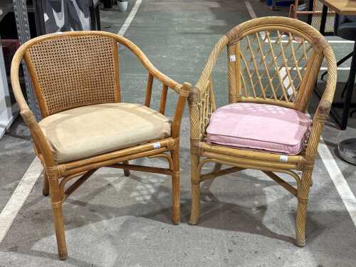 Pair of rattan armchairs