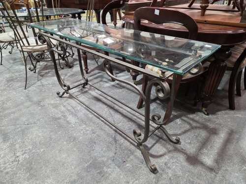 Glass-top console table