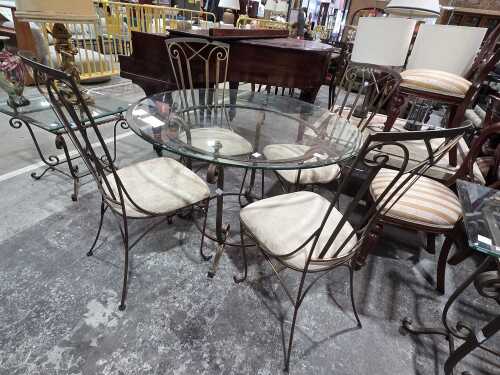Five-piece glass-top dining suite