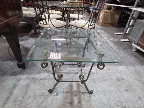 Glass-top coffee table