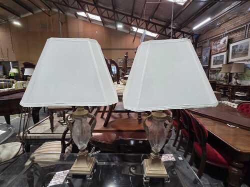 Pair of Hollywood Regency urn-form table lamps