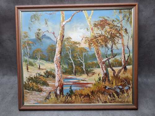 D. Billings, Australian landscape. Oil painting on board