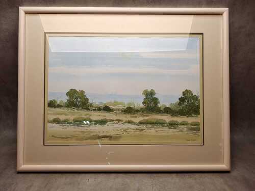 Lance Chadd (1954-), Australian wetland scene. Watercolour painting on paper