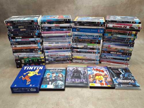 DVDs, including The Adventures of Tintin box set