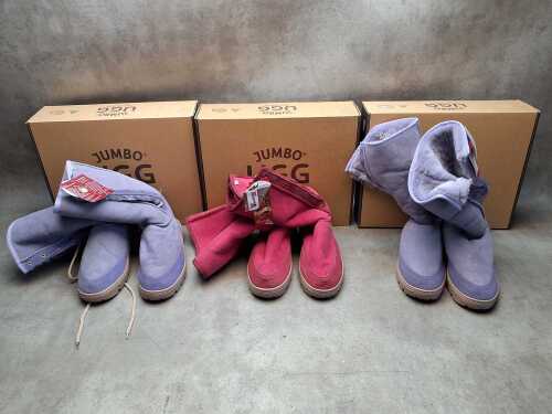Three NEW Jumbo Ugg boots Made in Australia size US 10