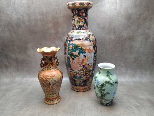 Three Oriental porcelain vases