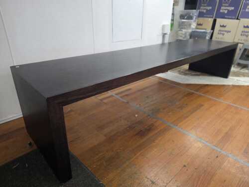 Large rectangular contemporary dark timber dining or conference table