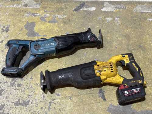 DeWalt and Makita cordless reciprocating saws