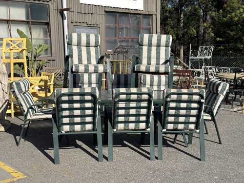 Eleven piece outdoor dining setting