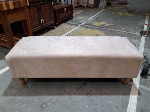 Cream upholstered footstool