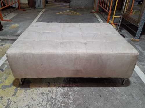 Cream upholstered footstool